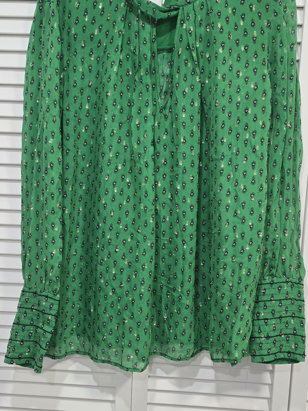 ba&sh Green Printed A-Line Skirt